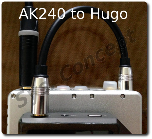 Hugo to AK240 7.5in long Tosink to MiniPlug Cable