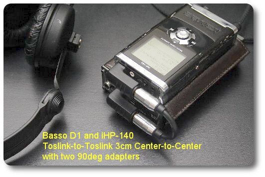 Short Toslink with iBasso D1 and iHP-140